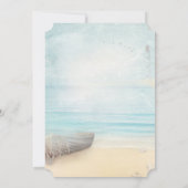 Schattig strand, boot, vuursteentje Pensioentspart Kaart (Achterkant)