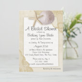 Schattig strand en Antiek kant bruids showerd Kaart (Staand voorkant)