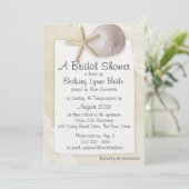 Schattig strand en witte kant bruids douches kaart (Staand voorkant)