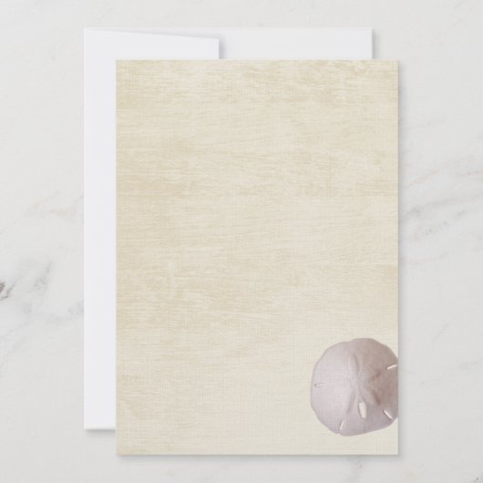 Schattig strand en witte kant bruids douches kaart (Achterkant)