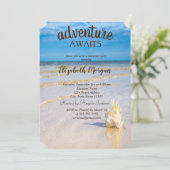 Schattig strand, golven, Seashells Retirement Part Kaart (Staand voorkant)