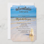 Schattig strand, golven, Seashells Retirement Part Kaart (Voorkant)