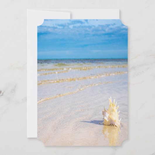 Schattig strand, golven, Seashells Retirement Part Kaart (Achterkant)