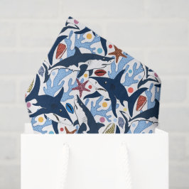 Schattig strand haaienpatroon feest zakdoek tissuepapier