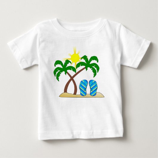 Schattig strand met palmboom baby (Voorkant)