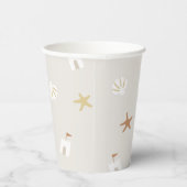 Schattig strand schelp zandkasteel zeesterren papieren bekers (Rechts)