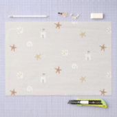 Schattig strand schelp zandkasteel zeesterren tissuepapier (Craft)