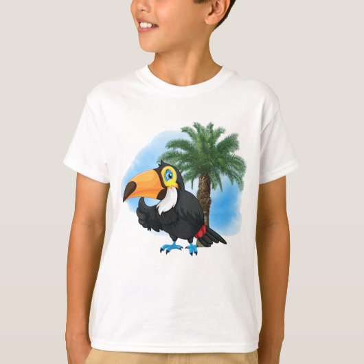 schattig strand toucan kinder unisex T-Shirt (Voorkant)