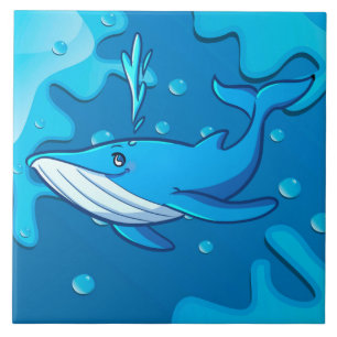 schattig strand walvis decor tegeltje