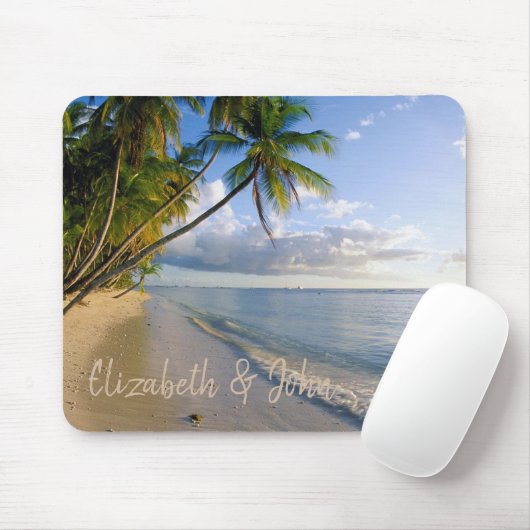 Schattig strand, zand, handpalm - gepersonaliseerd muismat (Met muis)