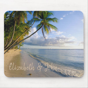 Schattig strand, zand, handpalm - gepersonaliseerd muismat