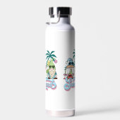 schattig strand zon kabouters zomer waterfles (Rechts)