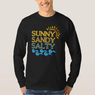 Schattig strand zonnig zand zout t-shirt