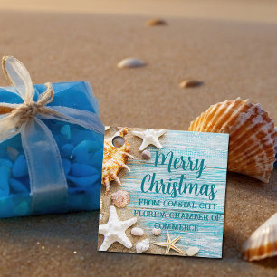 Schattig Strandbedrijf Kerst Schelp Aangepast Fees Bedankjes Labels