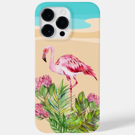 schattig strandroze flamingo Case-Mate iPhone case (Achterkant)