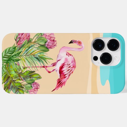 schattig strandroze flamingo Case-Mate iPhone case (Achterkant (horizontaal))