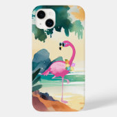 schattig strandroze flamingo Case-Mate iPhone case (Achterkant)