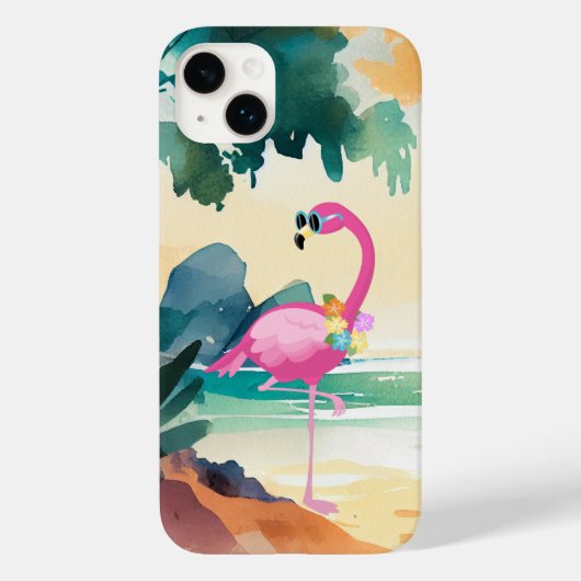 schattig strandroze flamingo Case-Mate iPhone case (Achterkant)