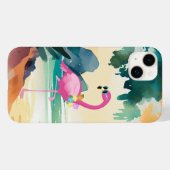 schattig strandroze flamingo Case-Mate iPhone case (Achterkant (horizontaal))