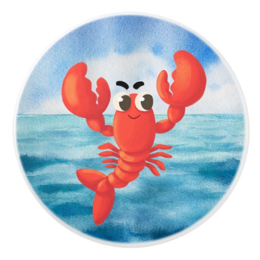 schattig stranshuis decor keramische knop (Voorkant)