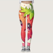Schattig Strawberry Love Design Leggings (Voorkant)
