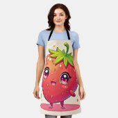 Schattig Strawberry Love Design Schort (Gedragen)