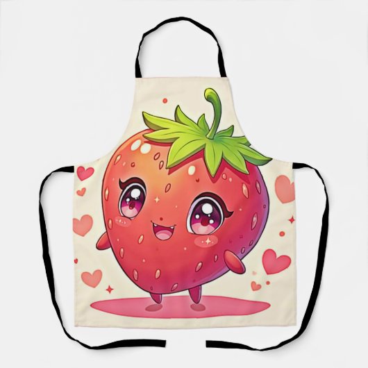 Schattig Strawberry Love Design Schort (Voorkant)