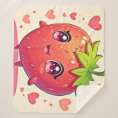 Schattig Strawberry Love Design Sherpa Deken (Voorkant)