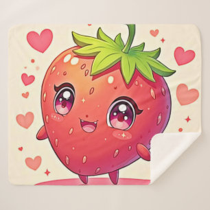 Schattig Strawberry Love Design Sherpa Deken