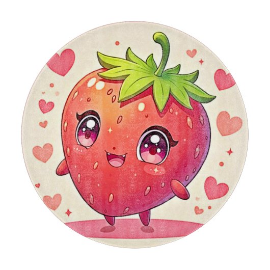 Schattig Strawberry Love Design Snijplank (Voorkant)