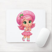 Schattig Strawberry Meisje Chibi Muismat (Met muis)