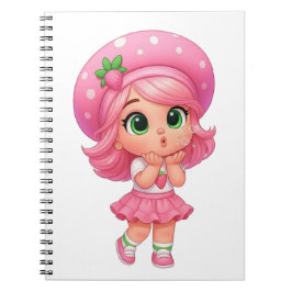 Schattig Strawberry Meisje Chibi Notitieboek