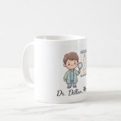 Schattig stripfiguur optometrist mok ontwerp – Oog (Voorkant links)