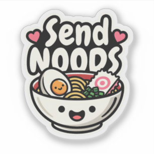 Schattig Stuur Noedels Ramen Kom Kawaii Foodie Hum Sticker