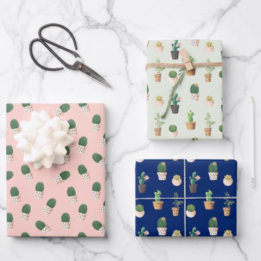Schattig Succulent Inpakpapier Vel (Voorkant)