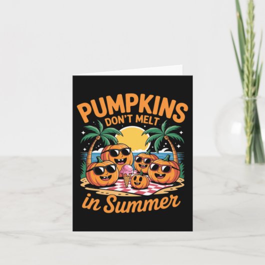 Schattig Summerween spooktje Funny Beach Halloween Kaart (Voorkant)