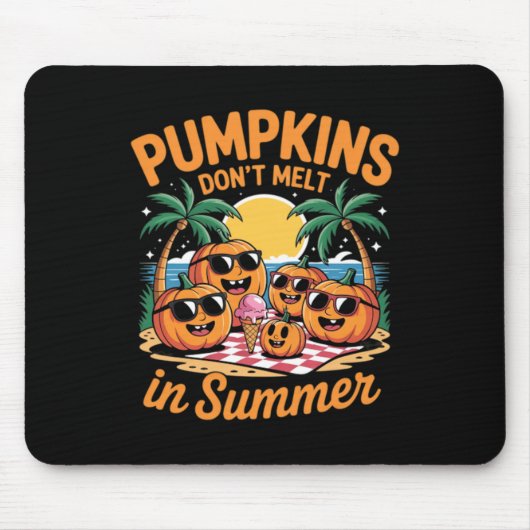 Schattig Summerween spooktje Funny Beach Halloween Muismat (Voorkant)