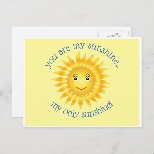 Schattig Sunshine Singing Briefkaart (Voorkant / Achterkant)