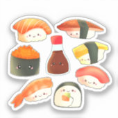 Schattig Sushi Sticker (Voorkant)