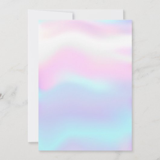 Schattig Swan Holographic Baby shower Kaart (Achterkant)