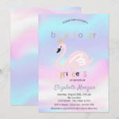 Schattig Swan Holographic Baby shower Kaart (Voorkant / Achterkant)