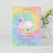 Schattig Swan Tie Dye Baby shower Kaart (Staand voorkant)