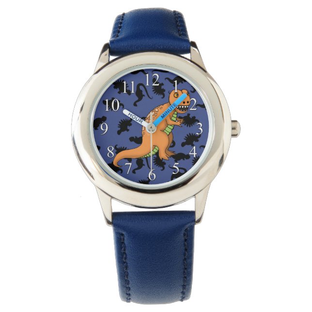 Schattig T-Rex Kinder horloge (Voorkant)