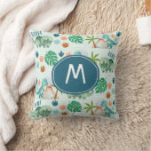 Schattig T rex triceratops dinosaurus patroon mono Kussen (Deken)