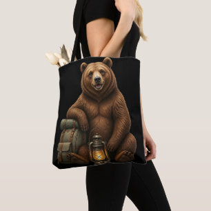 Schattig T-shirt met beer uit het bos in cartoonst Tote Bag