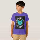 Schattig T-shirt met kattenprint voor kinderen - S (Voorkant volledig)