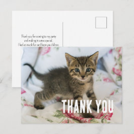 Schattig tabby katje dat er verrast uitziet Dank j Briefkaart