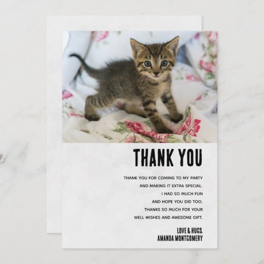 Schattig Tabby kitten kijken verrast Bedankkaart (Voorkant / Achterkant)