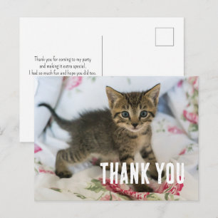 Schattig Tabby kitten kijken verrast dank u Briefkaart