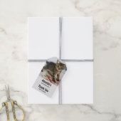 Schattig Tabby Kitten kijken verrast op verjaardag Cadeaulabel (Met Touw)